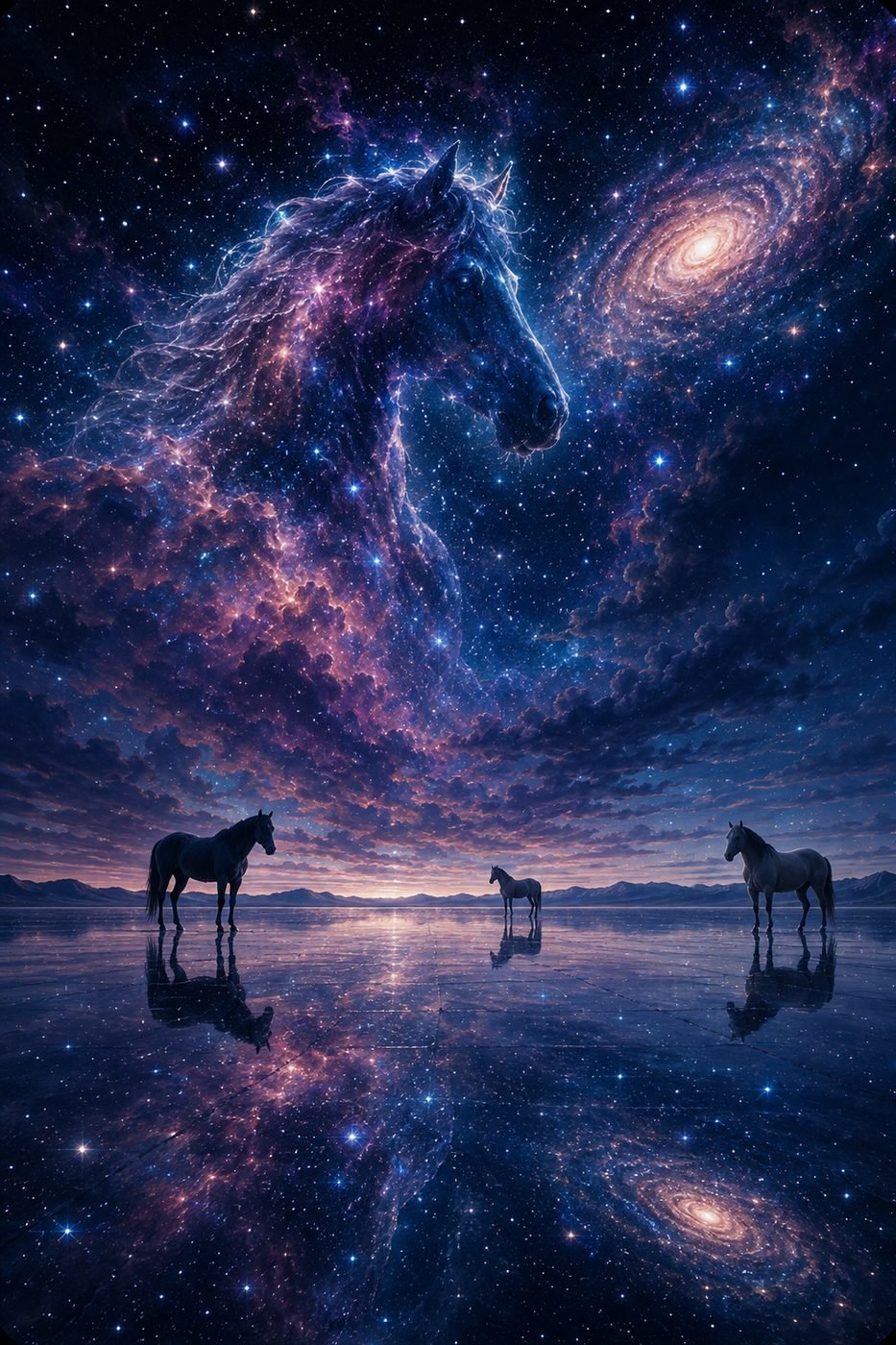 Galaxie auf dem Salzsee